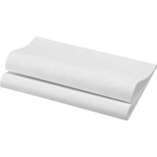 Middagsserviet, Duni, Dunisoft, 1/4-fold, 1 lag, tissue, hvid, 400mmx400mm, pakke a 60 stk