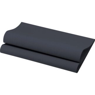 Middagsserviet, Duni, Dunisoft, 1/4-fold, 1 lag, tissue, sort, 400mmx400mm, pakke a 60 stk