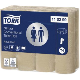 Toiletpapir, Tork, Advanced, T4, 2 lag, natur x 69.40m, kasse a 24 ruller, FSC Recycled Credit