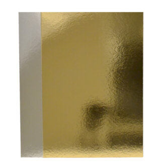 Kagepap, Firkantet, 540x400mm, vægt: 1045, Greyboard, guld/sølv, pakke a 50 stk, Gold/Silver