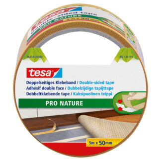 Dobbeltklæbende tape, TESA, 56450 Pro Nature, 50 mm x 5.00 m, samlet tykkelse 160 µm, kernediameter: 76 mm, Rulle, 100 % genbrug, Syntetisk gummi, transparent, pakke a 6 ruller, palle a 1872 ruller