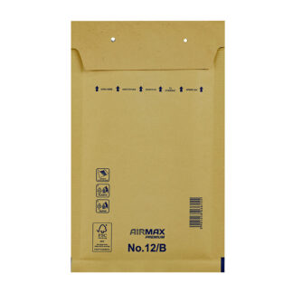 Boblepose, 12/B, 140 x 225 mm, indre dim: 215 x 120 mm, Kort side åben, peel&seel, Skræl og forsegl, brun, vægt: 0.018 kg, pakke a 200 stk, palle 24 pakker, FSC Mix Credit