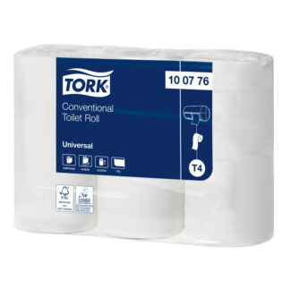 Toiletpapir, Tork, Universal, T4, 1 lag, ubleget x 50.40m, kasse a 48 ruller, FSC Recycled Credit