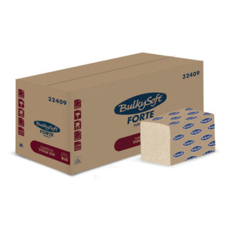 Servietter til dispenser, BulkySoft, Havana, 2-fold System One Havana, 2 lag, brun, 160mmx210mm, karton a 4000 stk
