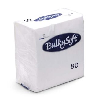 Frokostservietter, BulkySoft, 1/4-fold, 3 lag, hvid, 330mmx330mm, pakke med 80 stk