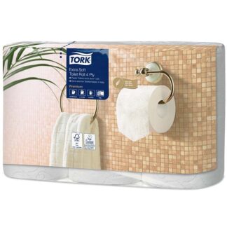 Toiletpapir, Tork, Extra Soft, T4, 4 lag, hvid x 18.80m, kasse a 42 ruller, FSC Mix Credit