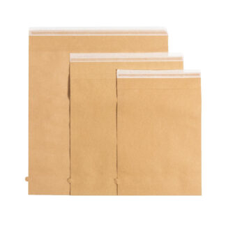 Forsendelsespose i Papir, Master'in, Access, 340 x 370 mm, flat bag, 100 % genbrug, permanent adhesive, 2 selvklæbende lukninger, afri, Brun, Uden tryk, karton a 250 stk, palle a 10000 stk, FSC Recycl