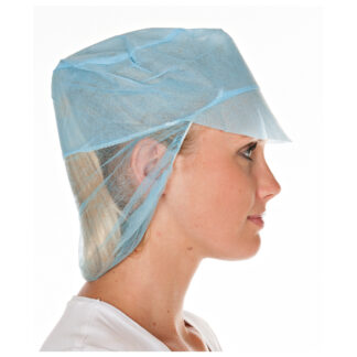 Engangs hårnet, Peaked snood cap langt hår, Non-woven, blå, pakke a 500 stk