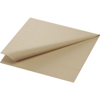 Frokostserviet, Duni, 1/4-fold, 3 lag, tissue, brun, 330mmx330mm, pakke a 250 stk