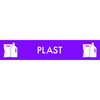 Etiket, Plastaffald, 30x150mm, lilla