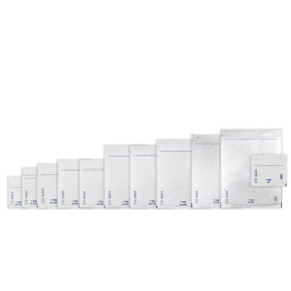 Boblepose, 16/F, 240 x 350 mm, indre dim: 340 x 220 mm, Kort side åben, peel&seel, Skræl og forsegl, hvid, vægt: 0.046 kg, pakke a 100 stk, palle 18 pakker, FSC Mix Credit