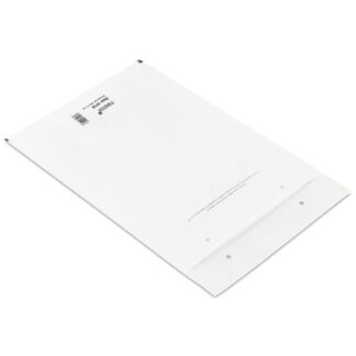 Air Bubble Mailer, Størrelse A, 120 x 175 mm, indre dim: 100 x 165 mm, Kort side åben, Flap 50 mm, permanent tape lukning, Intet vindue, hvid, Lille master-logo, vægt: 0.006 kg, karton a 200 stk, pall