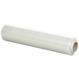 Håndstrækfilm, Standard, cast, 150% stræk, 23 µm, 450 mm x 300.00 m, kernediameter: 50 mm, Kernelængde: 465 mm, LLDPE med 30 % PCR, Indvendig klæb, transparent, rullevægt: 3.12 kg, kasse a 6 ruller, p