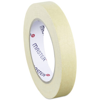Afdækningstape, 80 grader C varmebestandig, 19 mm, x 50.00 m, samlet tykkelse 132 µm, kernediameter: 76 mm, håndrulle, crepepapir, Solvent, beige, Uden tryk, kasse a 48 ruller, palle a 5184 ruller