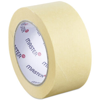 Afdækningstape, 80 grader C varmebestandig, 50 mm, x 50.00 m, samlet tykkelse 132 µm, kernediameter: 76 mm, håndrulle, crepepapir, Solvent, beige, Uden tryk, kasse a 18 ruller, palle a 1944 ruller
