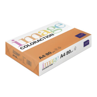 Image, Coloraction, Amsterdam/Deep Orange, Kopipapir, træfri ECF, 80g/m2, 210mm x 297mm, A4, Smal bane, pakke a 500 ark, FSC Mix Credit EU-miljømærke