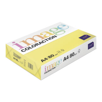 Image, Coloraction, Canary/Deep Yellow, Kopipapir, træfri ECF, 80g/m2, 210mm, x 297mm, A4, Smal bane, pakke a 500 ark, FSC Mix Credit EU-miljømærke