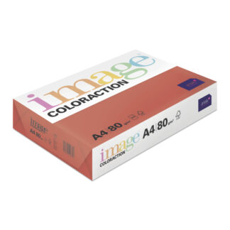 Image, Coloraction, Chile/Deep Red, Kopipapir, træfri ECF, 80g/m2, 210mm, x 297mm, A4, Smal bane, pakke a 500 ark, FSC Mix Credit EU-miljømærke