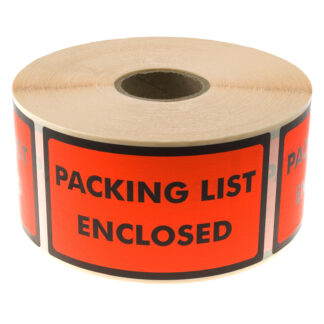 Etiketter, Firkantet, Udvendig vikling, 120.00 x 70.00 mm, Blandede fibre, Permanent, orange, Packing list enclosed, rulle a 1000 stk
