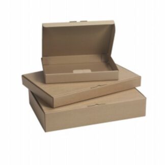Postæske, indre dim: 560 x 370 x 55 mm, 1-lags, B-flute, 3.000 mm, FEFCO 0426, brun, bundt a 25 stk, palle a 400 stk, FSC Mix 70%