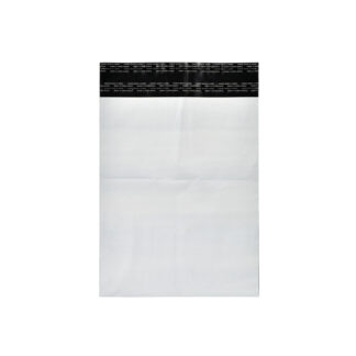 Coex Forsendelsespose, 50 µm, 340 x 420 mm, genanvendt LDPE, sort/hvid, 2 permanente adh. lukninger, t, pakke a 100 stk