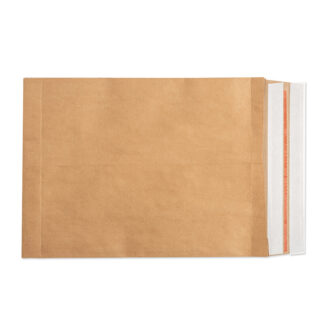 Forsendelsespose i Papir, Master'in, Expert, 380 + 80 x 480 x 79 mm, Kile i siden, krydset bund, Kraftliner, 2 selvklæbende lukninger, afri, Brun, Uden tryk, karton a 100 stk, palle a 2400 stk, FSC Mi