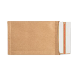 Forsendelsespose i Papir, Master'in, Expert, 250 + 50 x 350 x 50 mm, Kile i siden, krydset bund, Kraftliner, 2 selvklæbende lukninger, afri, Brun, Uden tryk, karton a 100 stk, palle a 5000 stk, FSC Mi