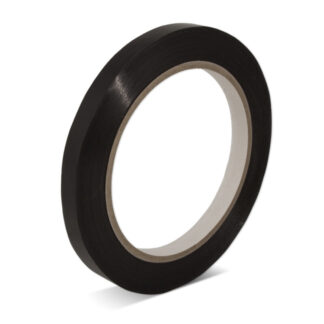 Pakketape, 9 mm, x 66.00 m, 35 µm, kernediameter: 76 mm, håndrulle, PVC, Naturgummi, sort, pakke a 6 ruller, kasse a 192 ruller