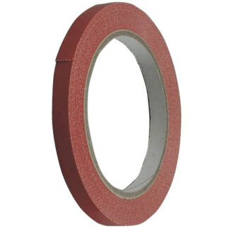Pakketape, 9 mm, x 66.00 m, 32 µm, kernediameter: 76 mm, Rulle, PVC, Solvent, rød, pakke a 16 ruller, palle a 12672 ruller