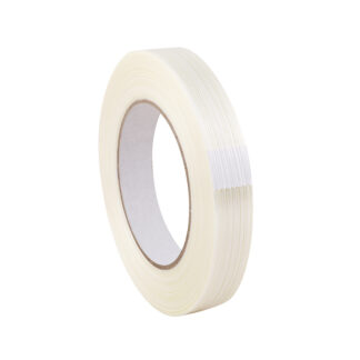 Filamenttape, 19 mm x 50.00 m, samlet tykkelse 999 µm, kernediameter: 76 mm, Rulle, PP, Syntetisk gummi, hvid, pakke a 48 ruller, palle a 4224 ruller