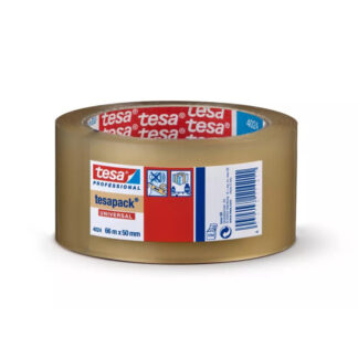 Pakketape, TESA 4024, 50 mm x 66.00 m, 28 µm, kernediameter: 76 mm, håndrulle, PP, Akryl, low noise, transparent, kasse a 36 ruller, palle a 2376 ruller