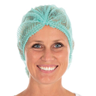 Engangs hårnet, Mop-Cap 50cm, Non-woven, grøn, pakke a 1000 stk