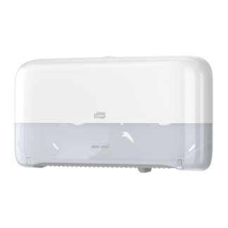 Toiletpapirdispenser ruller, Tork, T2 Mini Twin, hvid, 432mmx146mm x 275mm