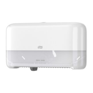Toiletpapirdispenser ruller, Tork, T7, T7 Mid-Size Twin, hvid, 360mmx130mm x 207mm