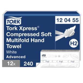Papirhåndklæder ark, Tork, Advanced, H2, 2 lag, hvid, 212mmx242mm, karton a 2880 stk, FSC Recycled Credit