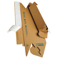 Trekantet paprør, Tripac Triangular tube, 80 x 80 x 860 mm, 1-lags, Pap E-flute, brown, vægt: 0.215 kg, pakke a 20 stk, TP6